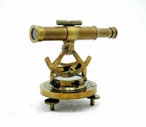 Vintage Kompass Survey Instrument Messing Theodolit Alidade Transit Teleskop - Bild 1 von 4
