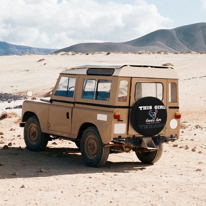 "This Girl Loves Her"Houston Texans Auto Car Tire Cover Spare Tire Cover