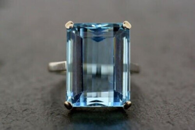 Carat Emerald Cut Aquamarine 14kt Gold Rings Emerald Cut Aqua