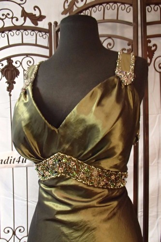 VESTIDO FORMAL DE FIESTA DE GRADUACIÓN J212/3 ENTICE SIN ESPALDA CON CUENTAS TALLA 18 - Imagen 6 de 10