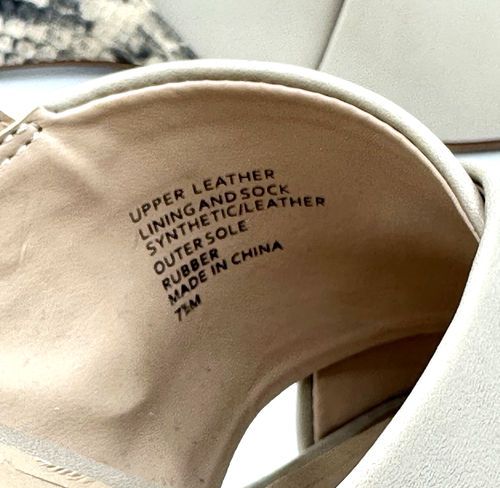 Banana Republic Taupe Leather Crossover Wedge Sandals ~Size 7.5~ Snakeskin Heel - Picture 10 of 15