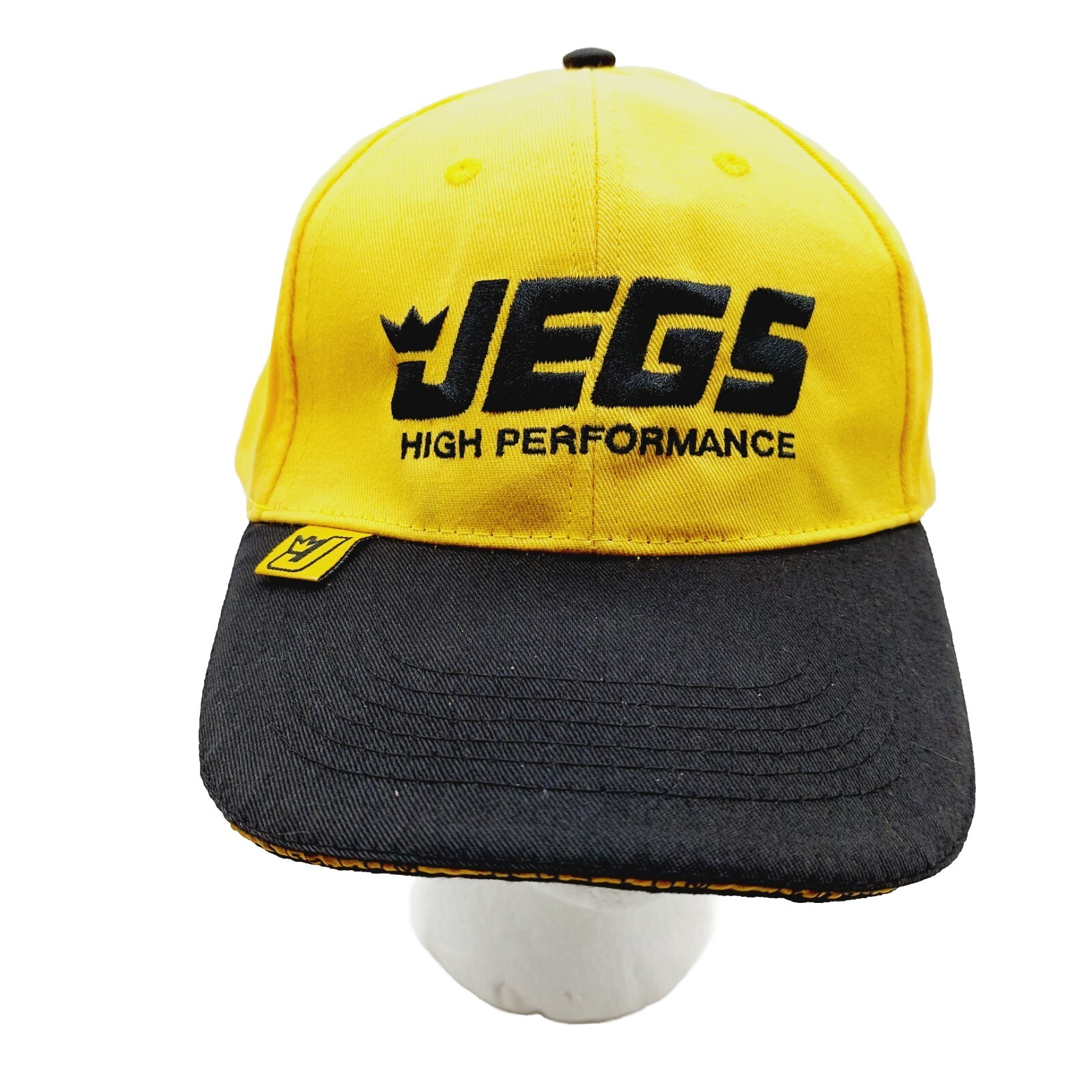 JEGS Racing Yellow Black Strap Back Hat Cap