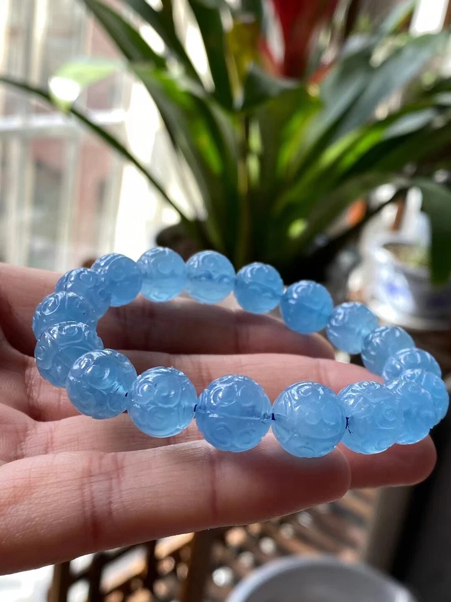 Clear Blue Beaded Crystal Bracelet