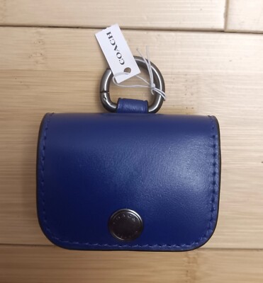 Coach Wireless Airpod Pro Case Blue Leather  (New - Never used)