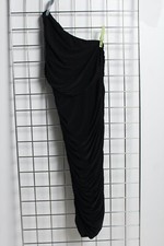 Missguided Womens Single Shoulder Evening Ruffle Dress - Black - Size 6 (B1)