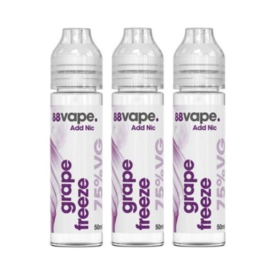 88Vape E-Liquid Juice 50ml E-Cig 0mg Nicotine Shortfill 3 Pack Grape Freeze  | eBay UK