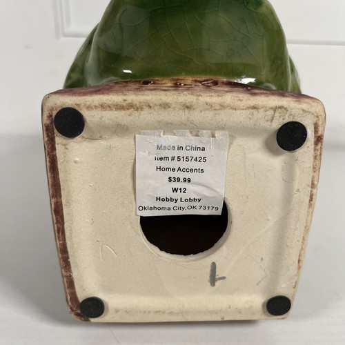 Owl Figurine Statue Green Brown Hobby Lobby Woods Hoot Animal Ceramic 9” Tall - Picture 7 of 7