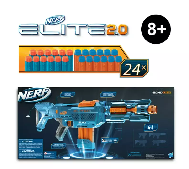 Nerf Elite 2.0 Echo CS-10, Comes with 24 Official Nerf Darts, Ages 8+ 