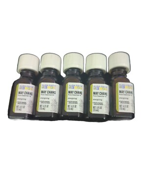 LOT of 5 Aura Cacia May Chang Pure Essential Oil 0.5 fl oz /EA(15 mL)  Energsng
