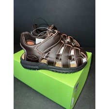 Image of NEW childrens place genuine leather brown outdoor wharf fisherman sandals size 7