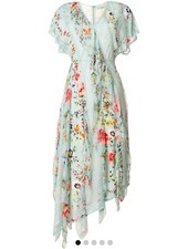 Alice + Olivia Multi "Kadence" Floral-print Godet Lace Formal Dress SIZE 0