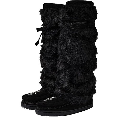 Manitobah Mukluks Snowy Owlet Suede -Black - Kids  display picture 3