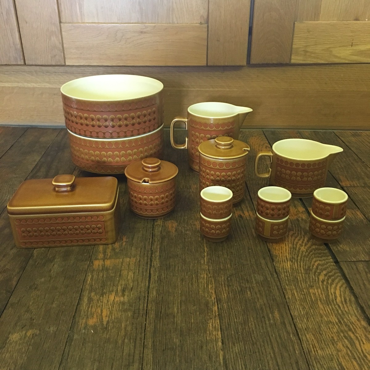 Vintage Hornsea Saffron Pottery Dishes 70s Butter dish etc