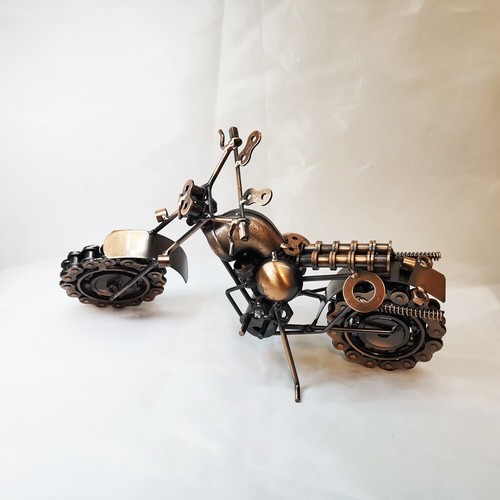 Handgefertigte Metall Motorrad Skulptur Motorrad Modell Rustikal Eisen Kunst Wohndeko - Bild 8 von 24