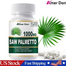 Saw Palmetto 1000mg - Premium Prostate Health Support Supplement for Men 120 ct