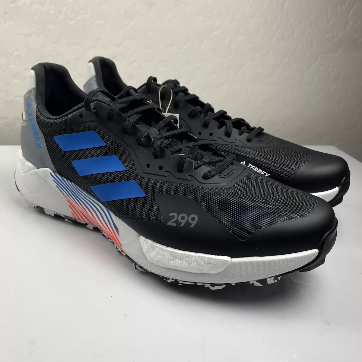 Adidas Terrex Agravic Ultra Boost Trail Hiking Blue Black White Shoes 11.5 12 13
