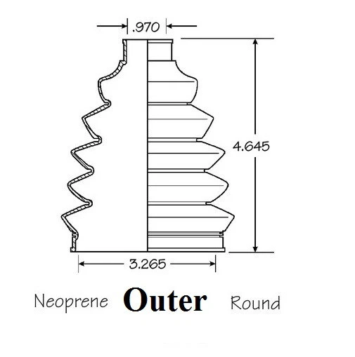 Kit de bota de eixo dianteiro interno e externo CV para Volvo S60 2.4L A/T 2001-2005 SEM TURBO - Imagem 3 de 4