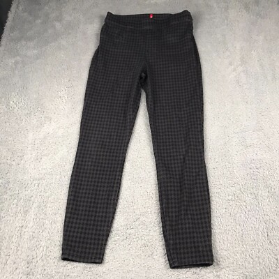 Spanx Jean-ish Legging Womens M Gray Houndstooth Pull On Skinny Twill  Jeggings
