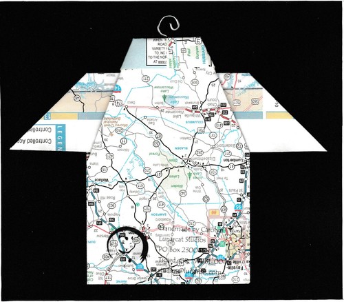 Maglietta Origami Mappa North Carolina, Durham, Raleigh, Smithfield, Henderson, Cary - Foto 2 di 2