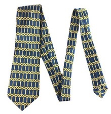 Vintage Wemlon by Wembley Blue Yellow Orange Wide Tie 55 x 4" 1970s 1980s