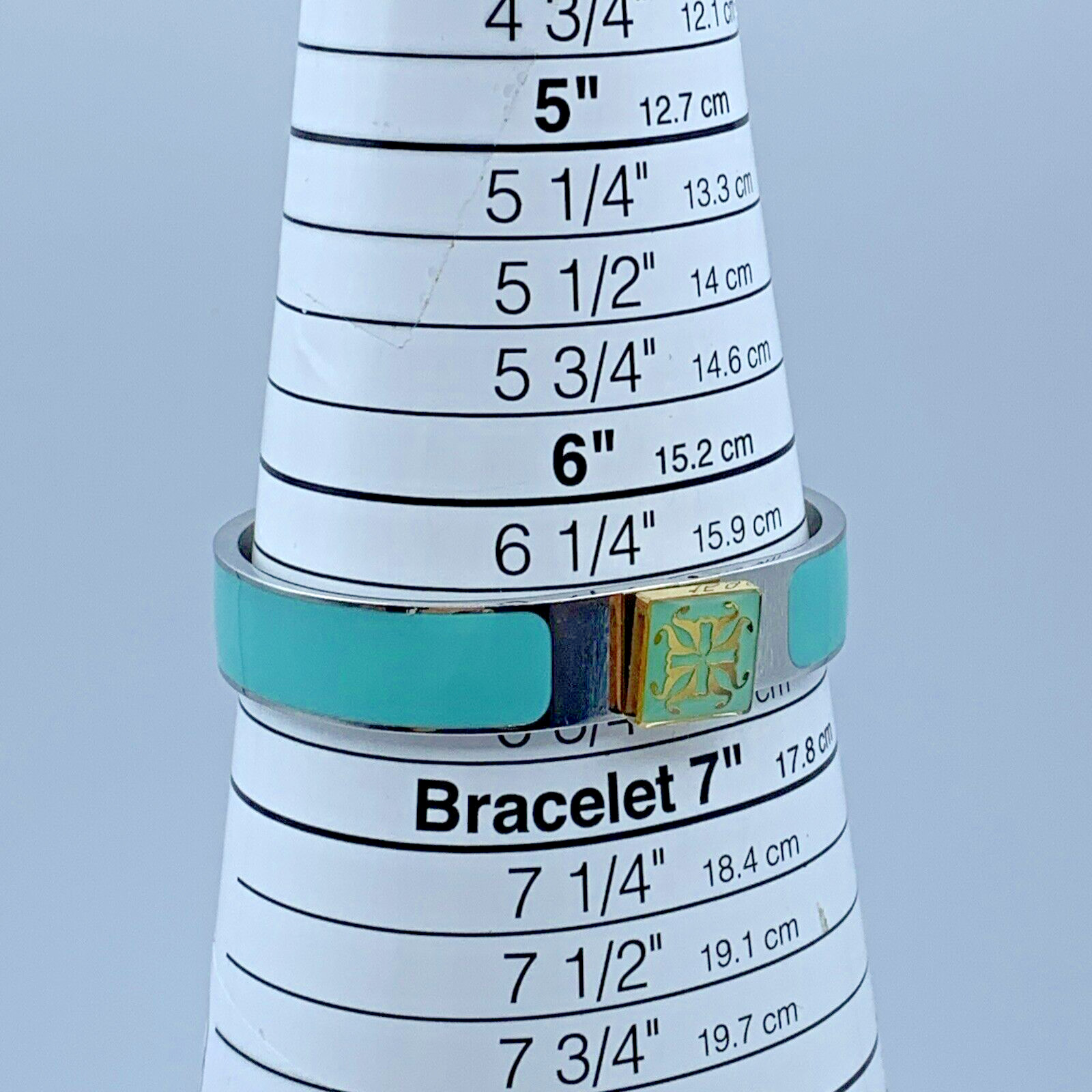 Rustic Cuff Turquoise Enamel Bangle Hinged Bracel… - image 8