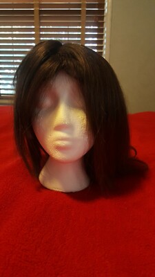 100%  HUMAN HAIR WIG  FRONT Size Med, DARK BROWN FEMALE WIG 