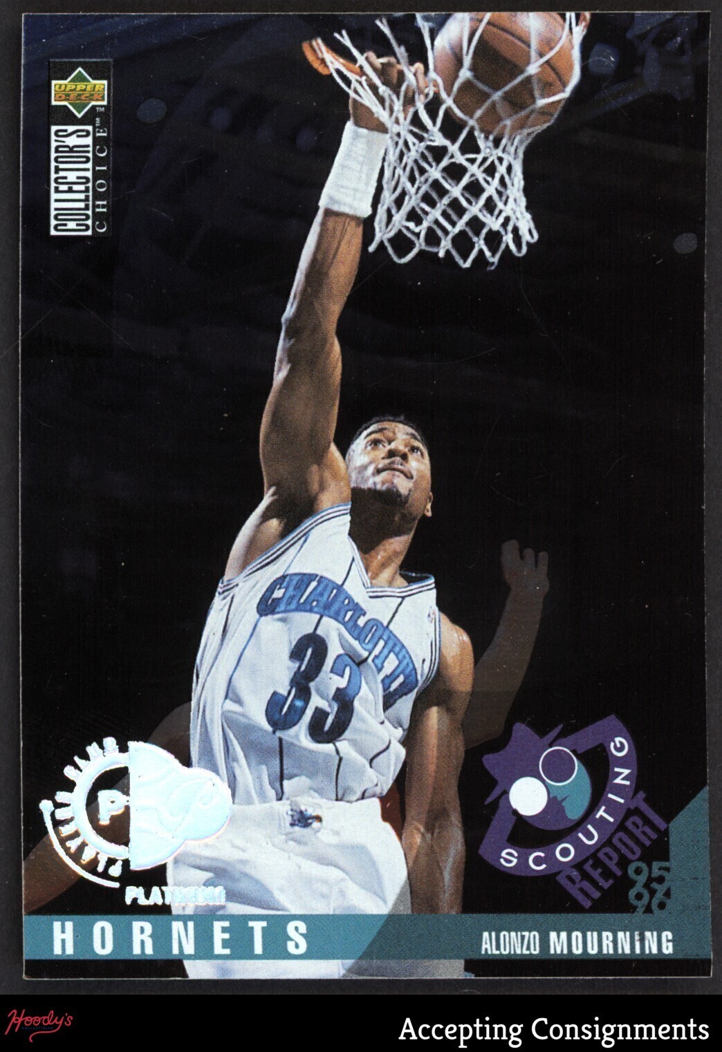1995-96 Collector's Choice Player's Club Platinum #323 Alonzo Mourning HORNETS