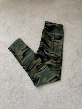 Women  s Brushed Camouflage Print Ankle Leggings Elastik Waistband One Sz 2 Pc