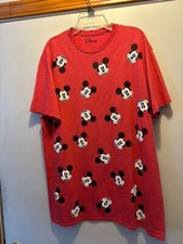 DISNEY Mens Mickey Mouse All Over Print Char. Graphic Authentic T-Shirt Size: L