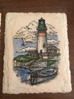 Lot (2) Lighthouse Wall Art Plastic Pictures 4.75”x5.75” - Lighthouse Water Boat — photo 3