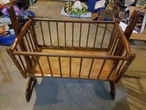 wooden baby cart