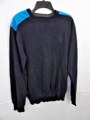 Vintage Woman's Cavi Cotton Sweater Size 2XL Black w/ Turquois Shoulders NWOT