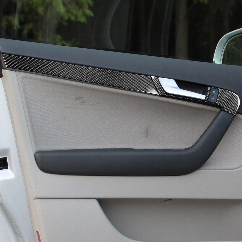 Kits de 12 calcomanías de fibra de carbono real para panel de puerta interior para Audi A3 S3 8P 2006-07 Foto 4 de 4