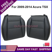 Driver + Passenger Bottom Perforated Leather Cover Black For 2009-2014 Acura TSX