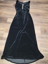 VTG Jessica McClintock Gunne Sax Gown 9/10 BlK Velvet Deep V Evening Gala Dress