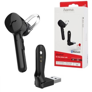 Hama Mono Bluetooth Headset MyVoice with USB Docking Chat Telephony for Mobile PC