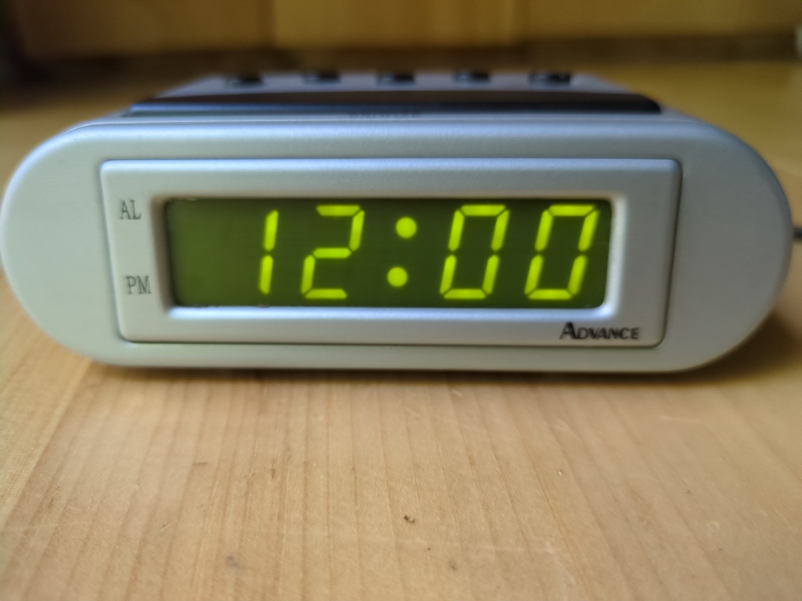 Vintage Advance Digital Alarm Clock Model 3038 Silver Snooze Retro LED