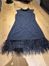 Comma Kleid Schwarz Gr. 40 Federn Festlich Etuikleid Hochzeit