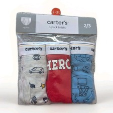 NWT New Carter's 3 Pairs Underwear Boy Briefs Sports Hero Ambulance Sz 2/3