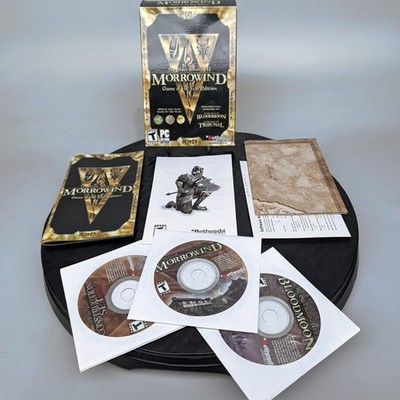 The Elder Scrolls III Morrowind Game of the Year PC 2003 Box+Manual+Map ð 