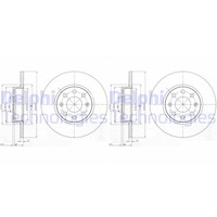 2X Delphi Bremsscheiben 257Mm Voll Vorne Passend FÜR Fiat Grande Opel Corsa |