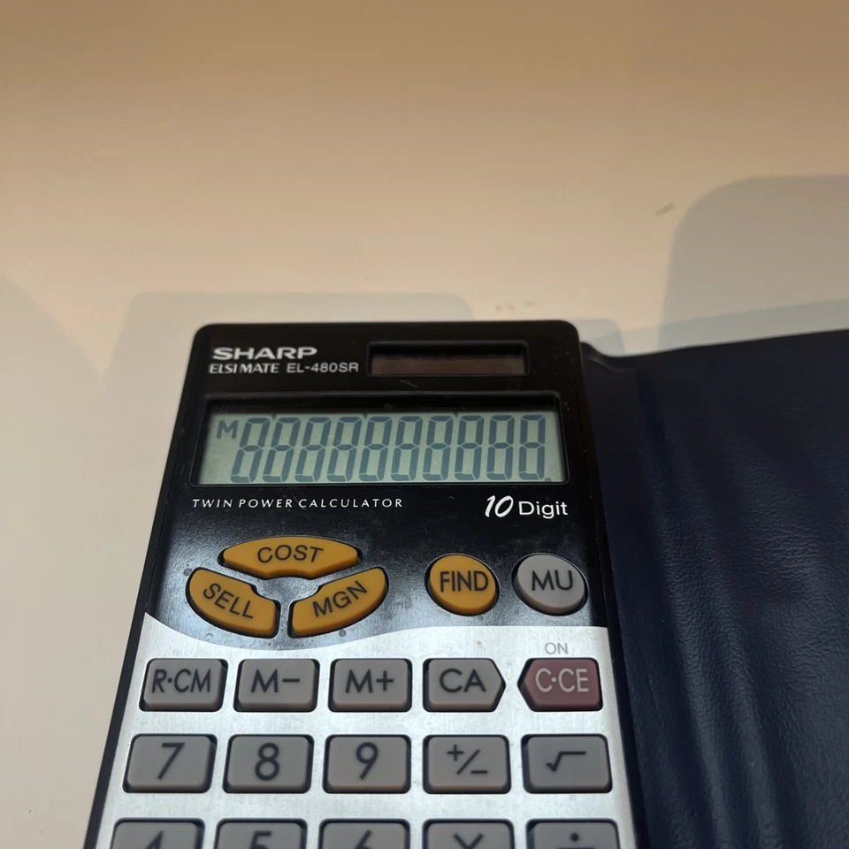 SHARP ELSIMATE EL-480SR Twin Power Calculator 10 DIGIT Calculator Solar Tested - Image 2 of 3