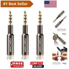 3.5mm Male to Female AUX Adapter - Gold-Plated 3 Pack for All Devices