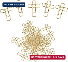 50PCS Gold Heart Cross Paper Clips, Patented Design Bible Study Supplies, Mother