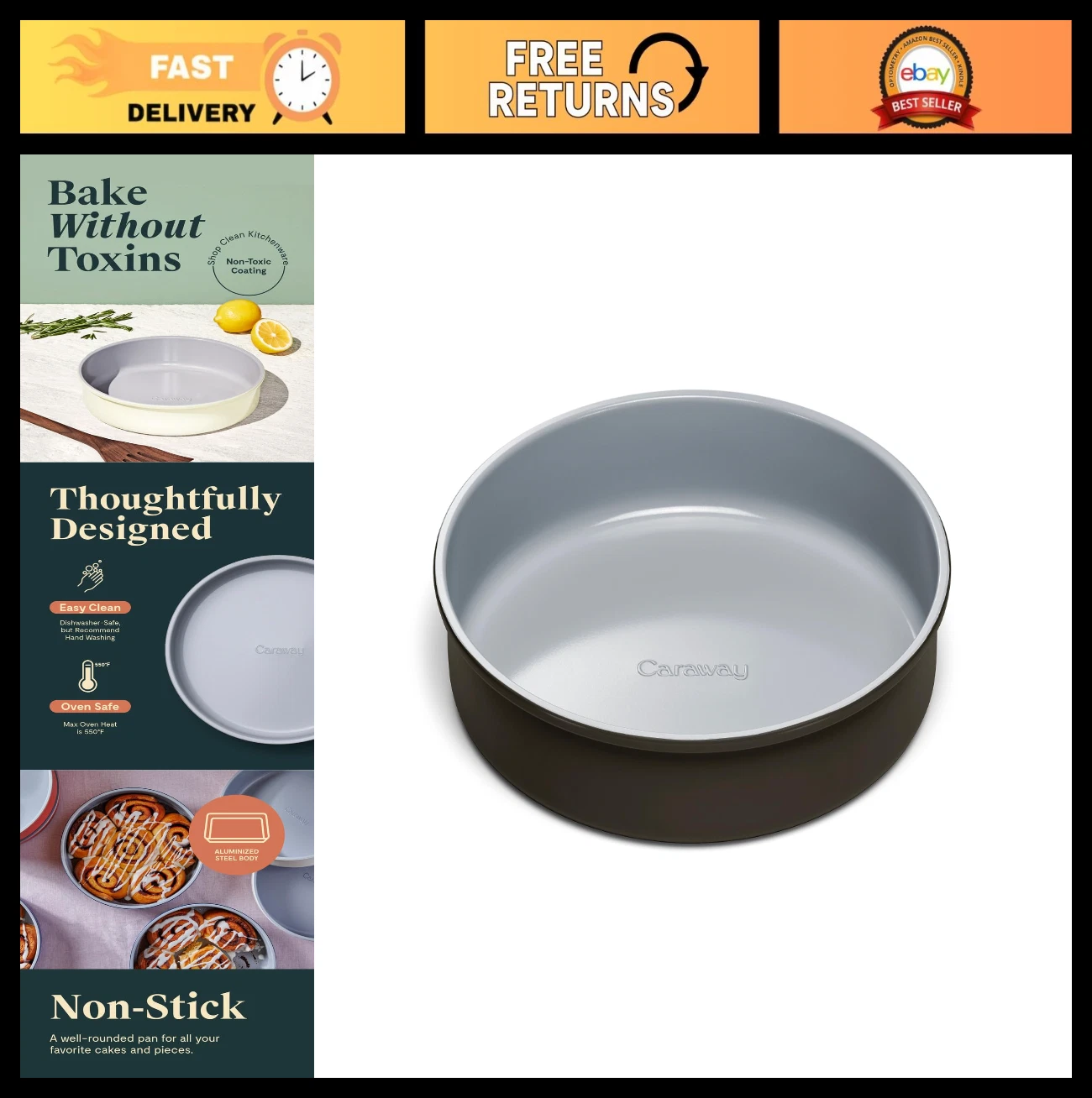 Non-Stick Ceramic 9” Round Baking Pan - PTFE & PFOA Free - Ideal for Cakes & Tar
Opens in a new wind