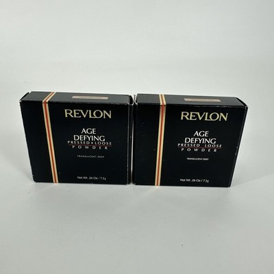 2 PACK Revlon Age Defying Pressed Loose Powder TRANSLUCENT DEEP 0.26 oz x2 NEW