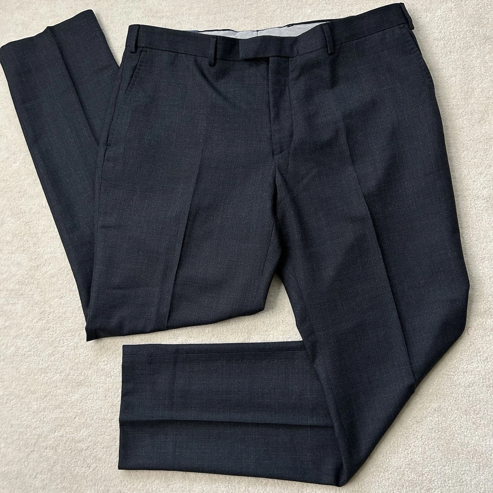 Charles Tyrwhitt Ultimate Slim Suit Trousers Pants Men’s 38x32 Wool Lined