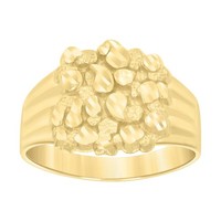 Jfl Diamonds & Timepieces Ring Band 10K Gelbgold Damen 14,5Mm Nut Cluster Nugget