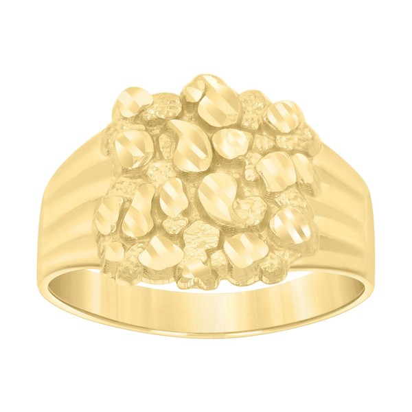 Jfl Diamonds & Timepieces Ring Band 10K Gelbgold Damen 14,5Mm Nut Cluster Nugget-image