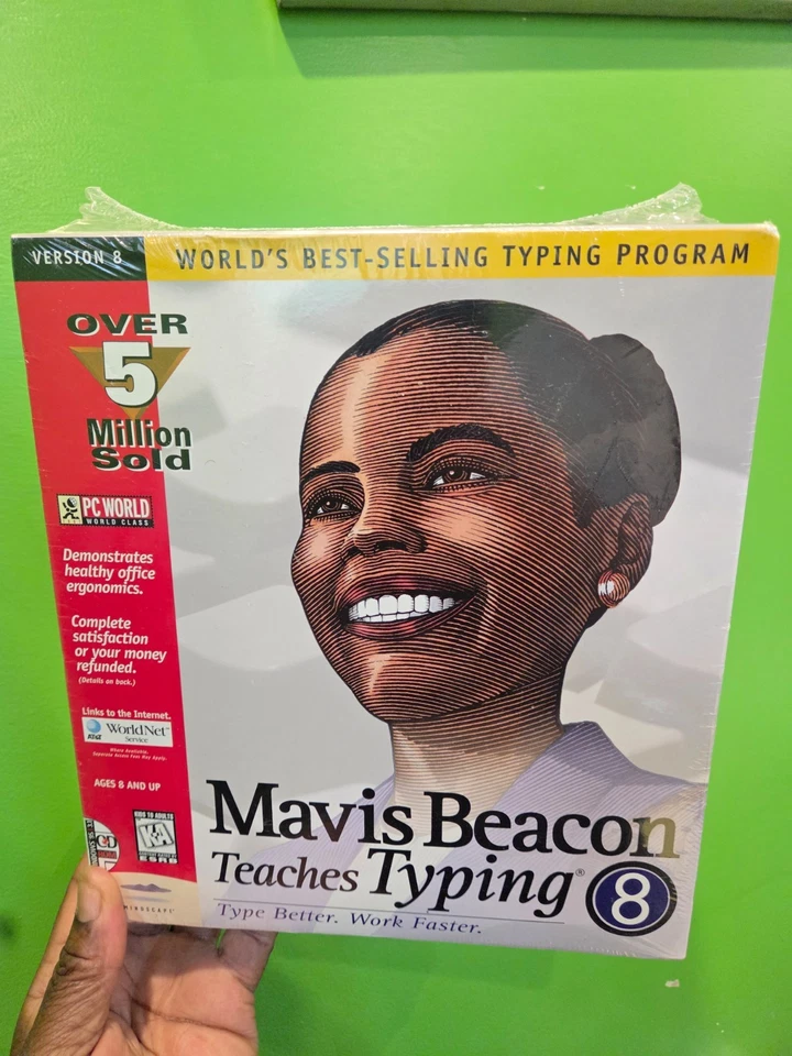Mavis Beacon Teaches Typing Version 8 For Windows 95 BRAND NEW SEALED BIG BOX - Image 2 of 4
